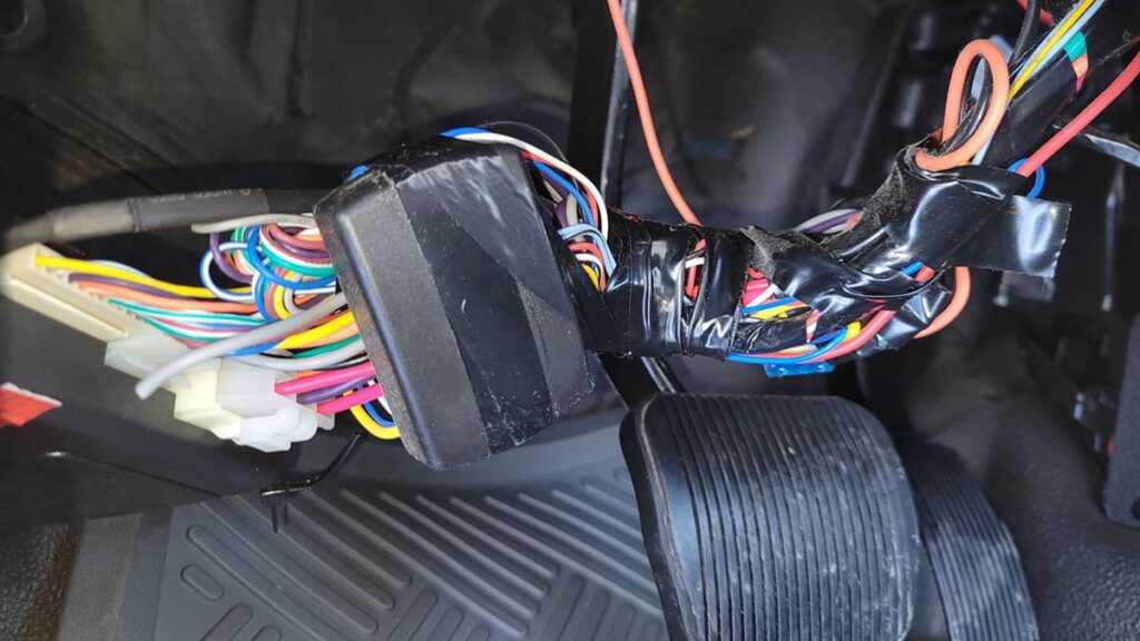 Wires being attached together inside a vehicle