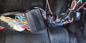 Wires being attached together inside a vehicle