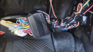 Wires being attached together inside a vehicle
